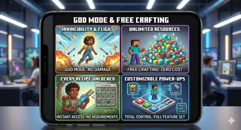 God mode feature of minecraft ios Minecraft iOS settings and world management
