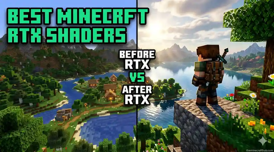 Minecraft RTX shader before and after best minecraft RTX shaders before and after