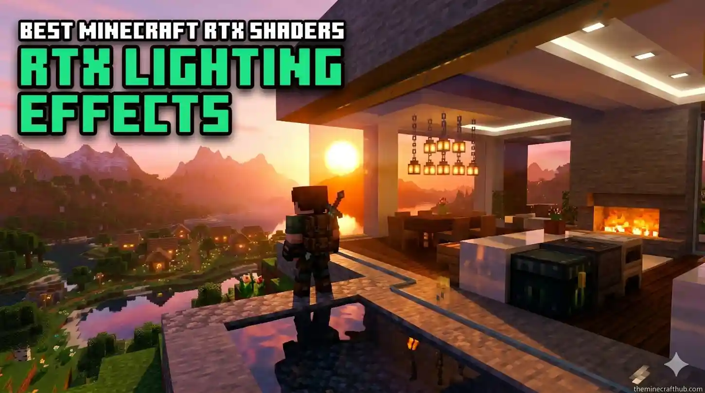 RTX Lighting effects Minecraft RTX lighting effects with dynamic sun shafts and water reflections