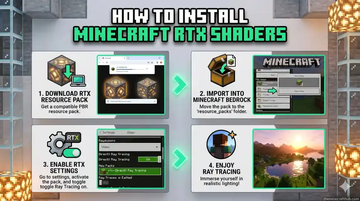 how to install minecraft RTX Shaders How to enable Minecraft RTX Ray Tracing on Windows 10 and 11